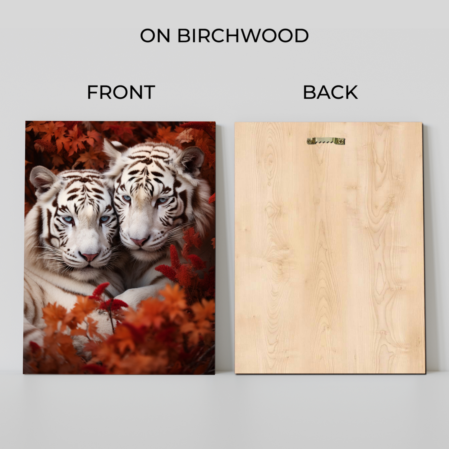 Tiger Couple Wood Print Wall Art