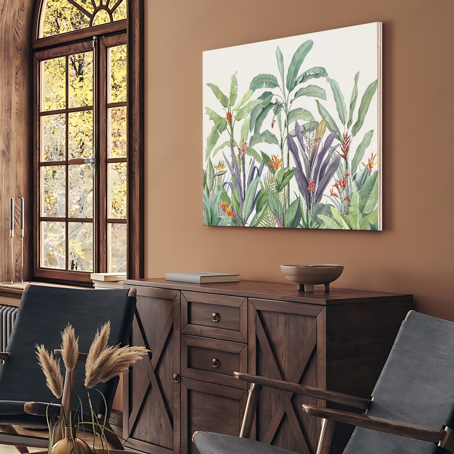 Tropical Plant Wood Print Wall Art