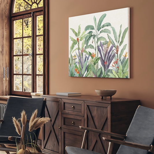 Tropical Plant Wood Print Wall Art