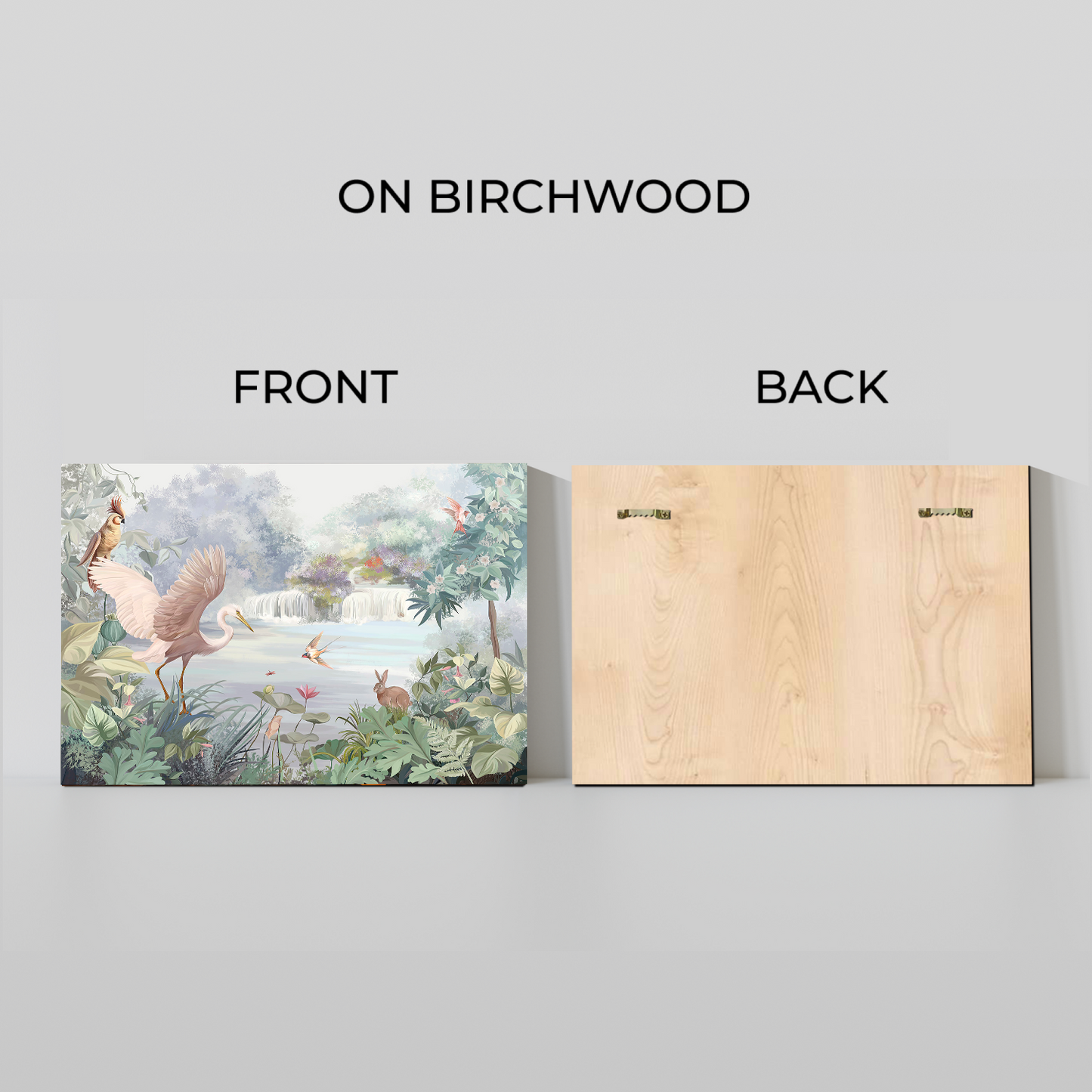 Beautiful Nature With Animals and Birds Wood Print Wall Art