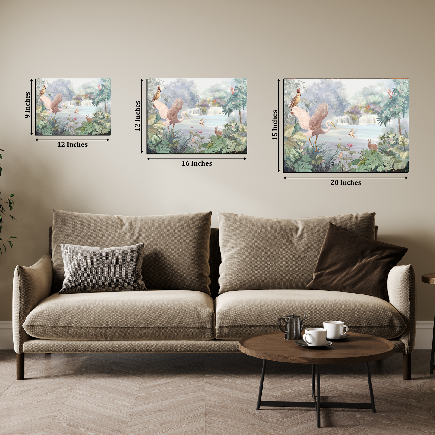 Beautiful Nature With Animals and Birds Wood Print Wall Art