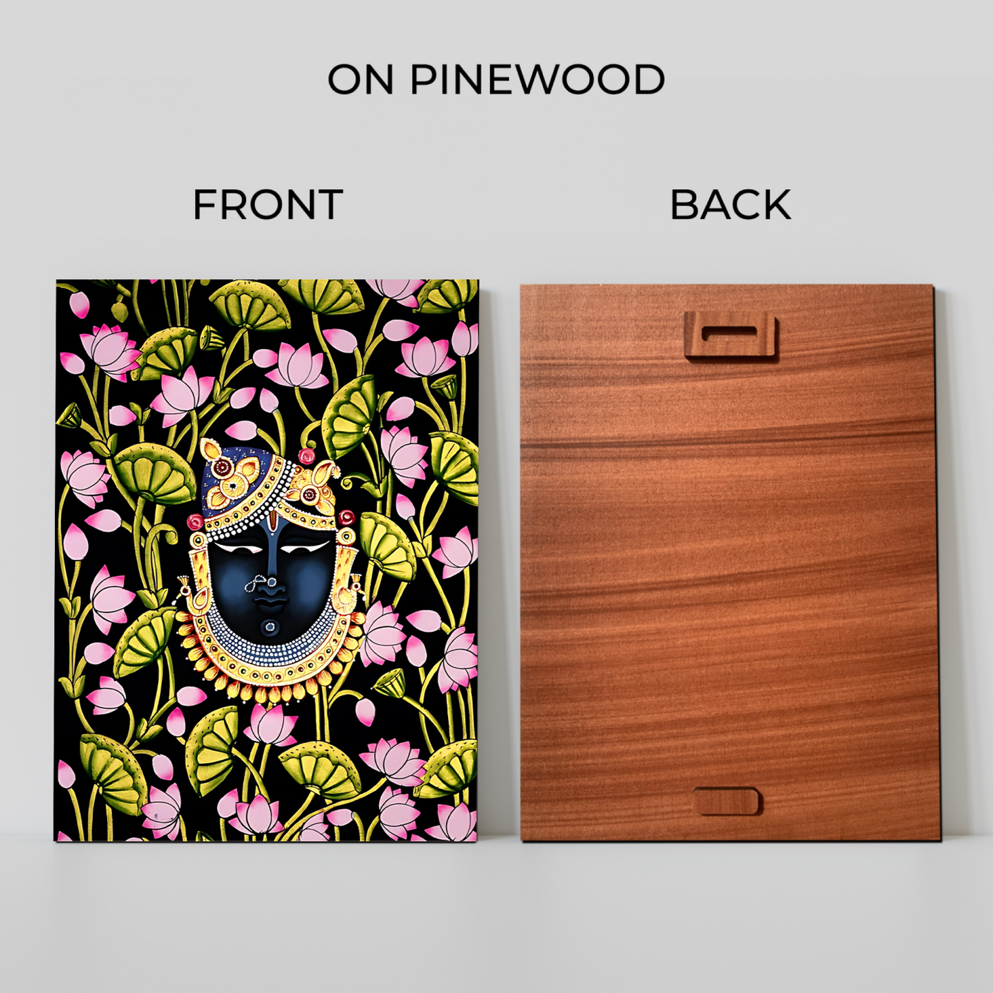 Shrinath Ji Pichwai Wood Print Wall Art Black
