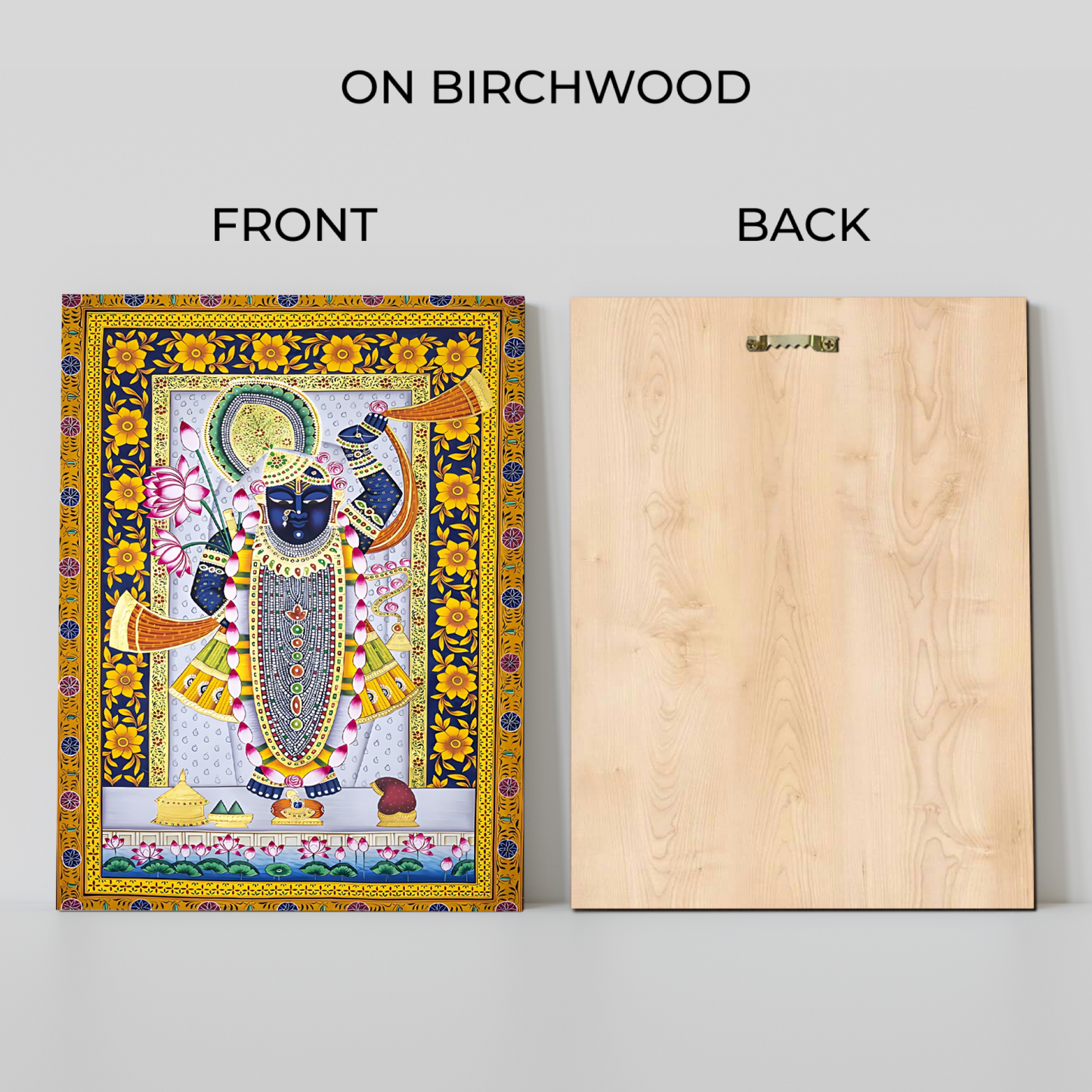 Shrinath Ji Pichwai Wood Print Wall Art Gold