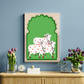 Sacred Cow Pichwai Wood Print Wall Art Green