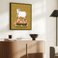 Sacred Cow Pichwai Wood Print Wall Art Gold