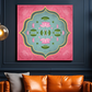 Pink Pichwai Wood Print Wall Art Pink