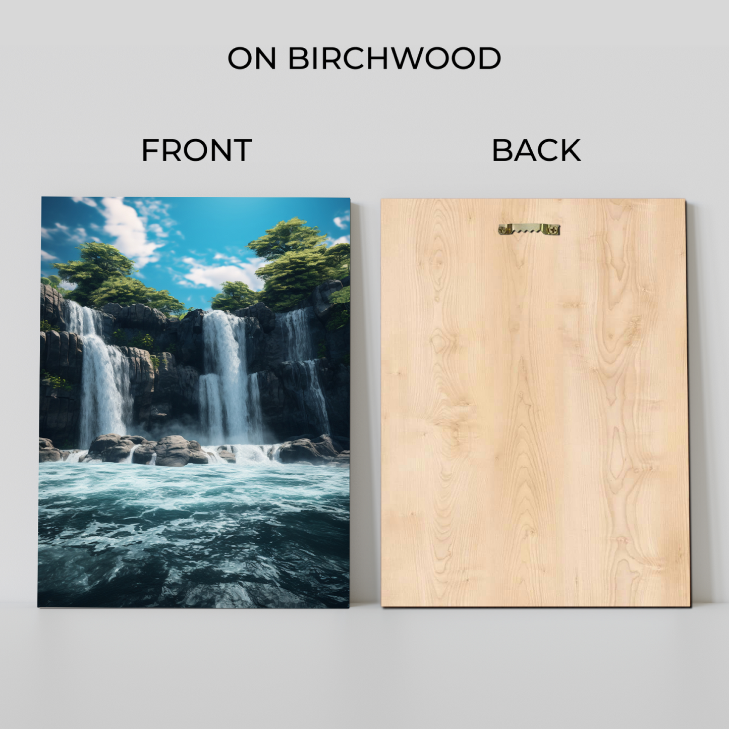 Waterfall With Nature Landscape Wood Print Wall Art