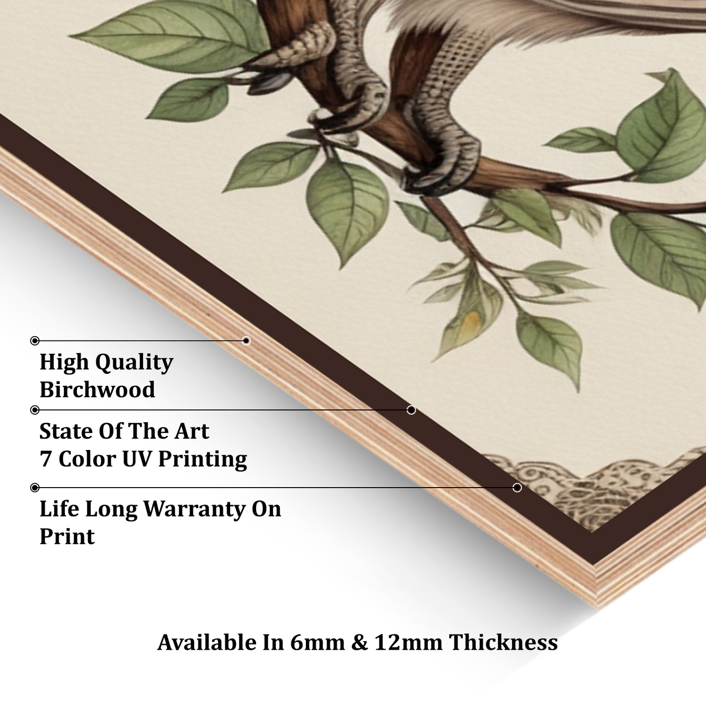 Owl With Steampunk Bird Wood Print Wall Art