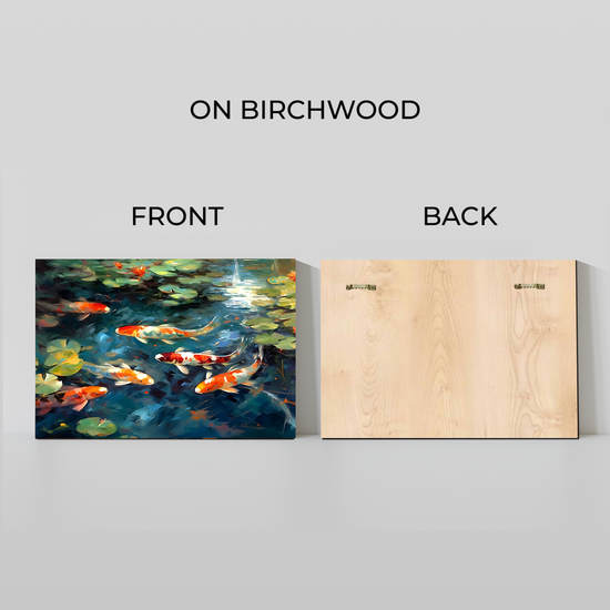 Koi Pond Fish Wood Print Feng Shui Vastu Wall Art Chalk My Theme