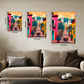 Mexico Colorful Wood Print Wall Art Set of 2