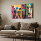 Mexico Colorful Wood Print Wall Art Set of 2