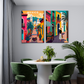 Mexico Colorful Wood Print Wall Art Set of 2