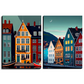 Denmark Travel Wood Print Wall Art Set of 2