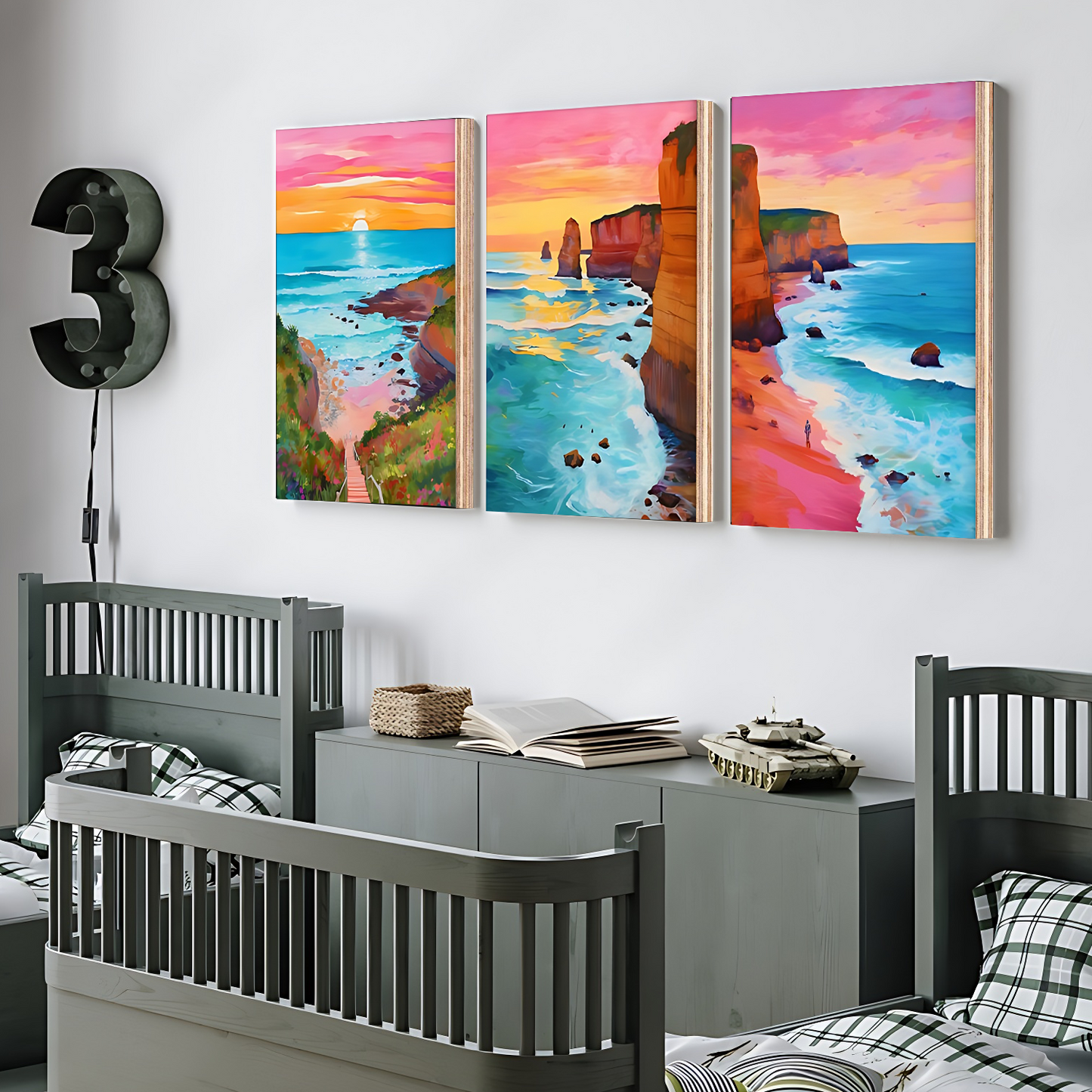 Ocean Odyssey Gallery Wood Print Wall Art Set of 3