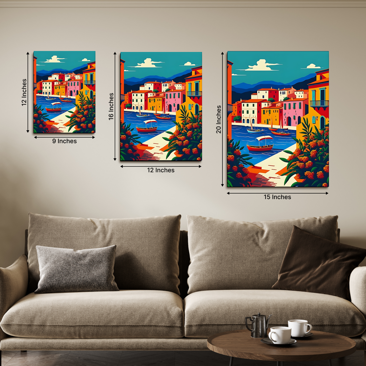 Italy Cinque Terre Wood Print Wall Art Set of 2