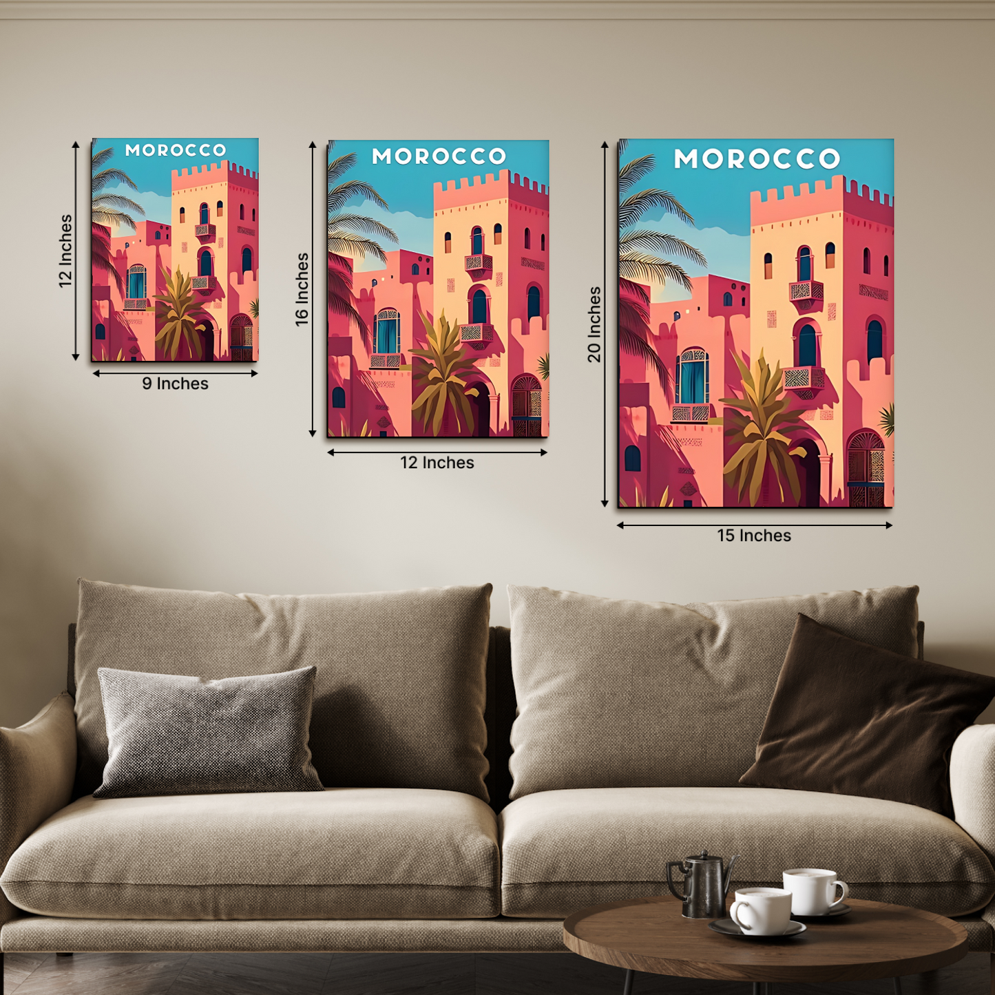 Morocco Gallery Wood Print Wall Art Set of 3