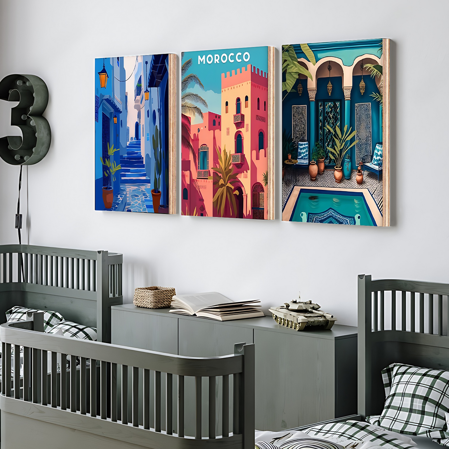 Morocco Gallery Wood Print Wall Art Set of 3