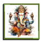 Ganesh Ji Colorful Wood Print Wall Art