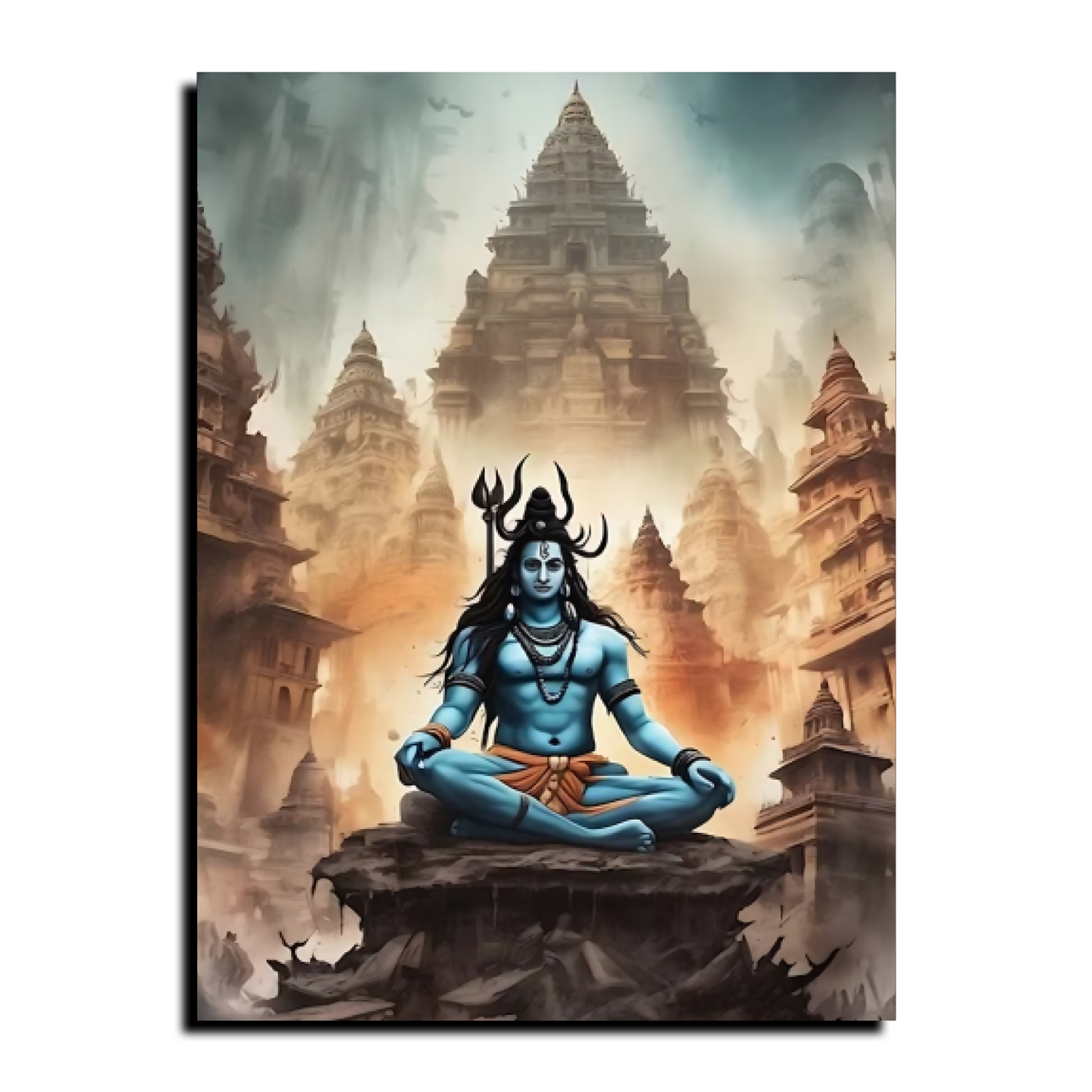 Shiv Ji Mahadev in Kedarnath Wood Print Wall Art