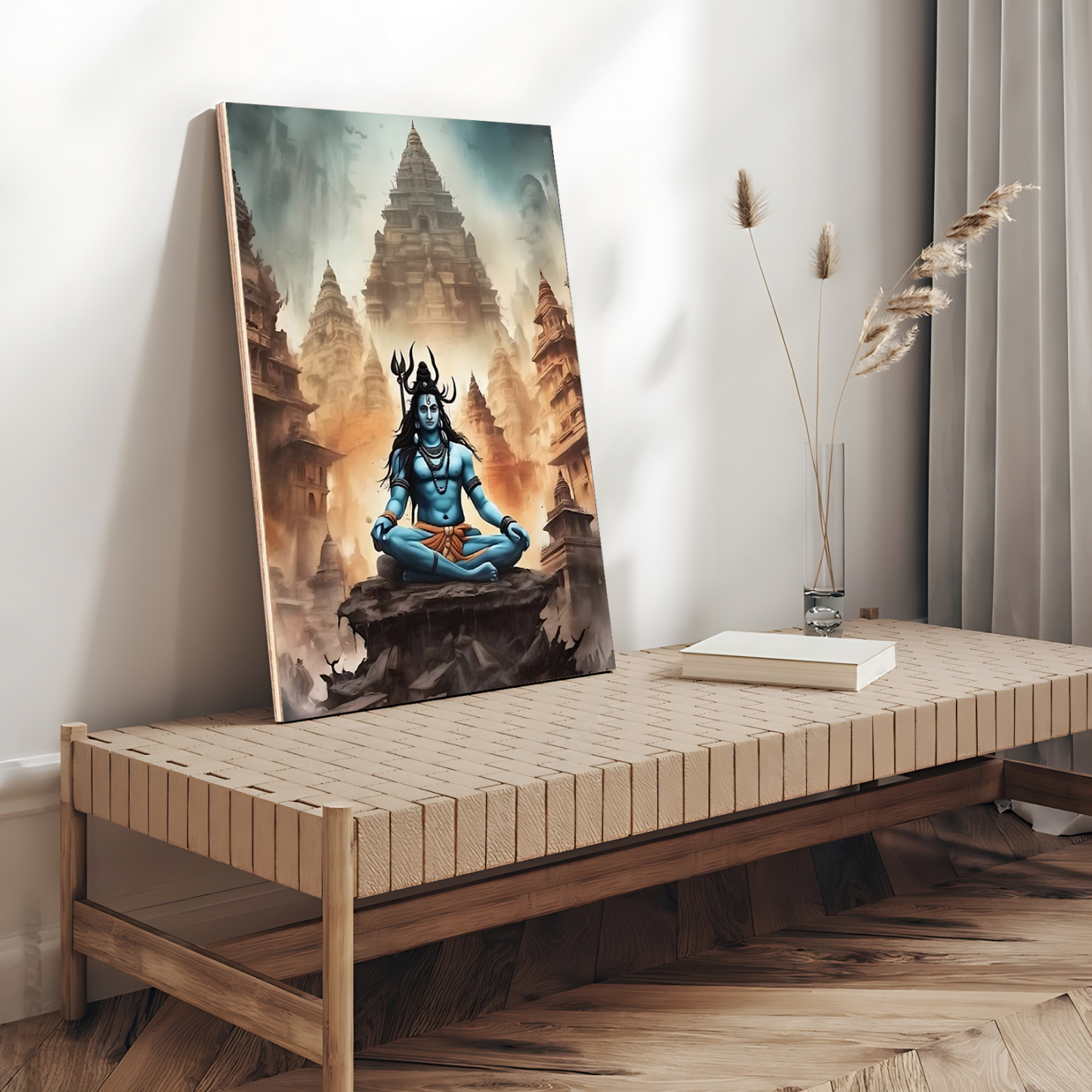 Shiv Ji Mahadev in Kedarnath Wood Print Wall Art