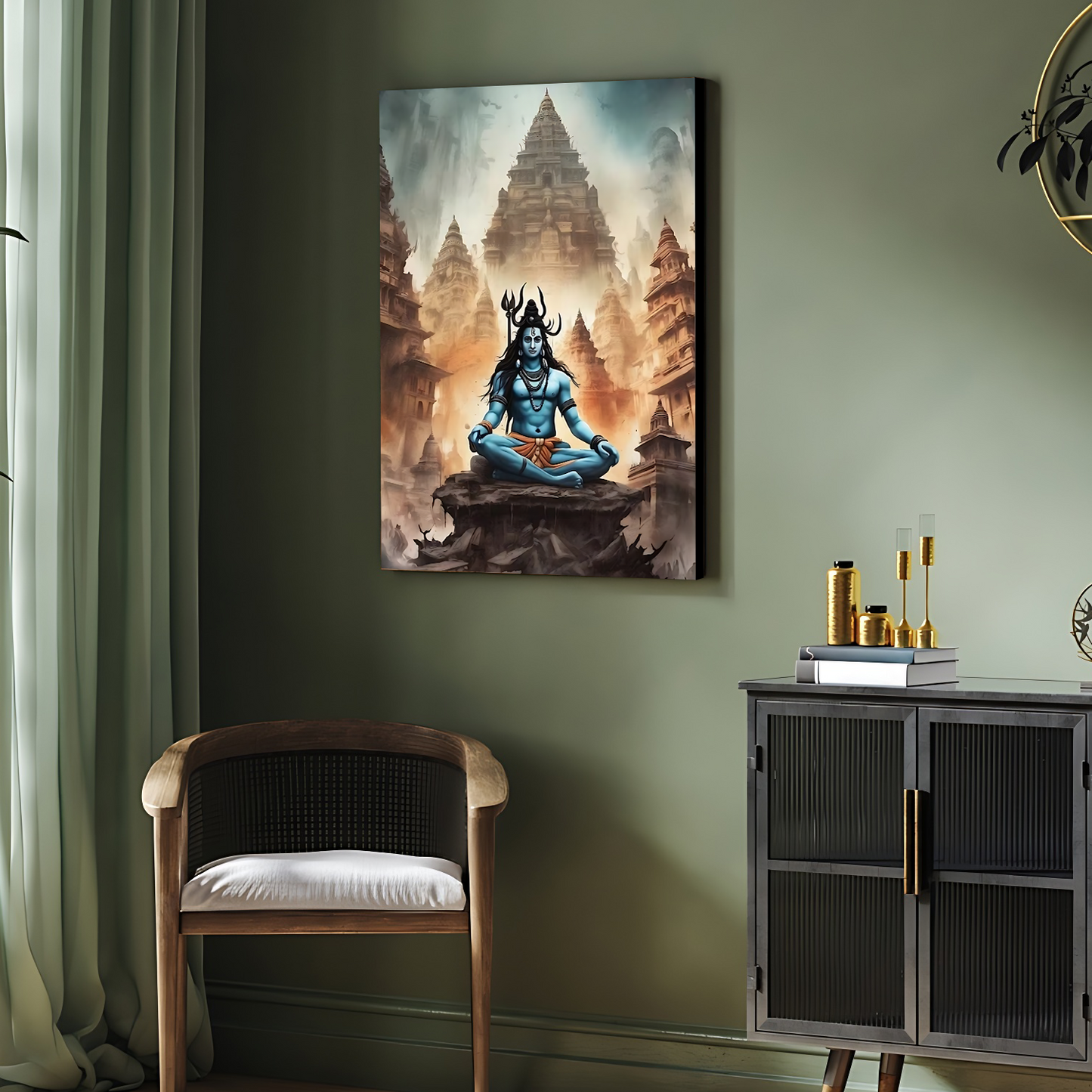 Shiv Ji Mahadev in Kedarnath Wood Print Wall Art