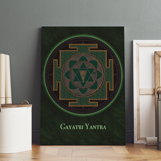 Gayatri Yantra Wood Print Wall Art