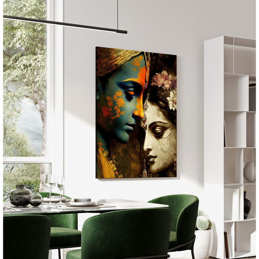 Radha Krishna Wood Print Wall Art