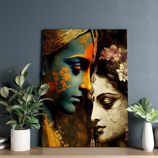 Radha Krishna Wood Print Wall Art