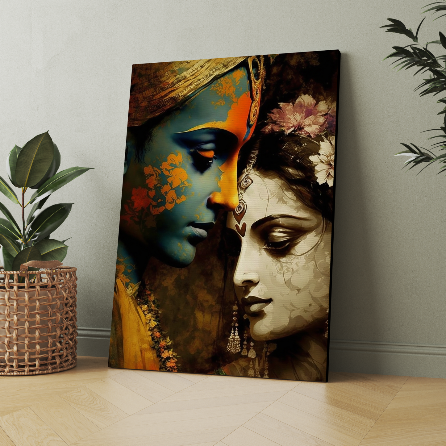 Radha Krishna Wood Print Wall Art