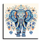Elephant Mandala Wood Print Wall Art Blue