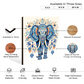 Elephant Mandala Wood Print Wall Art Blue