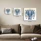Elephant Mandala Wood Print Wall Art Blue