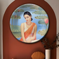 thinking face woman plate wall art