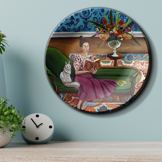 woman reading a book miracle plate