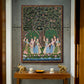 Gopis Dance Pichwai Wood Print Wall Art