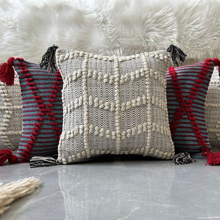 Hand-Knotted Macramé Cushion Set Of 5
