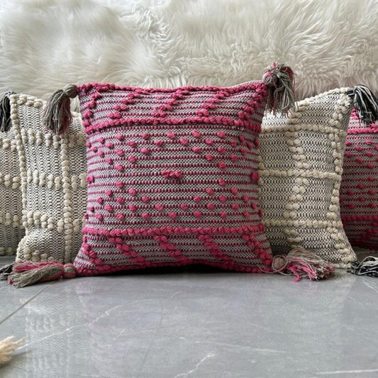 Set of 5 Geometric Decorative Cotton Cushions