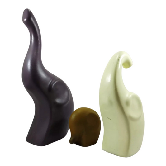Set of 3 Regal Elephant Trio Sculpture Decorative Figurines