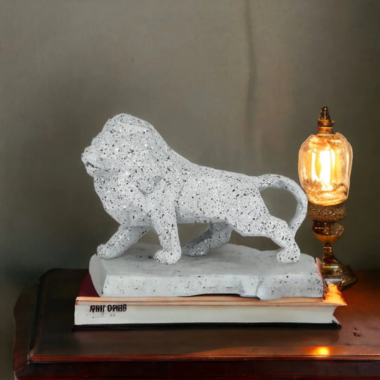 Geometric Stone Lion Sculpture