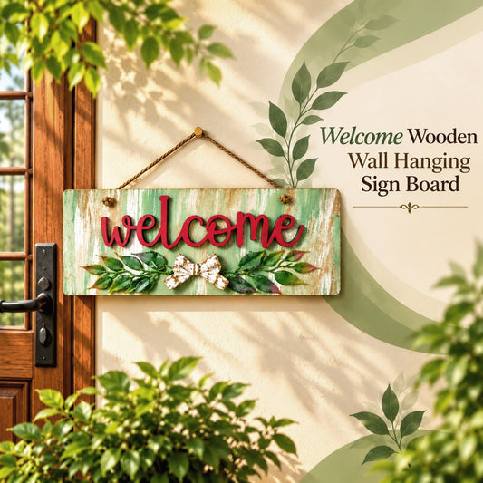 Chalk My Theme “Welcome” Wooden Wall Hanging Sign | Home Entrance, Living Room, Bedroom, Door Décor | Rustic & Elegant Wall Decoration