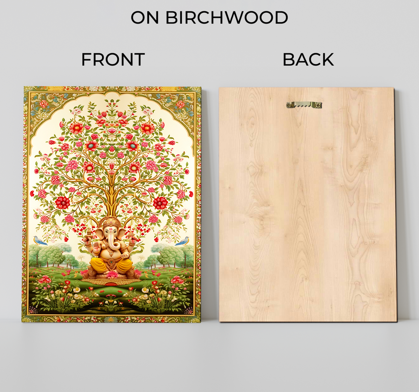 Tree of Life Pichwai With Ganesh Wood Print Wall Art