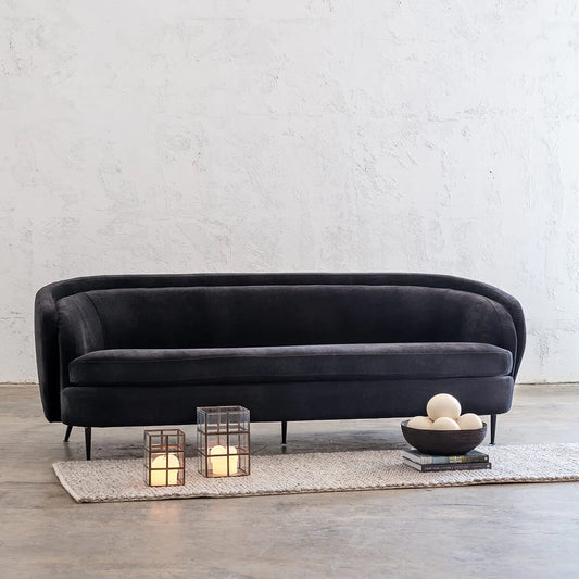 3 Seater Curve Luxurious Sofa Black