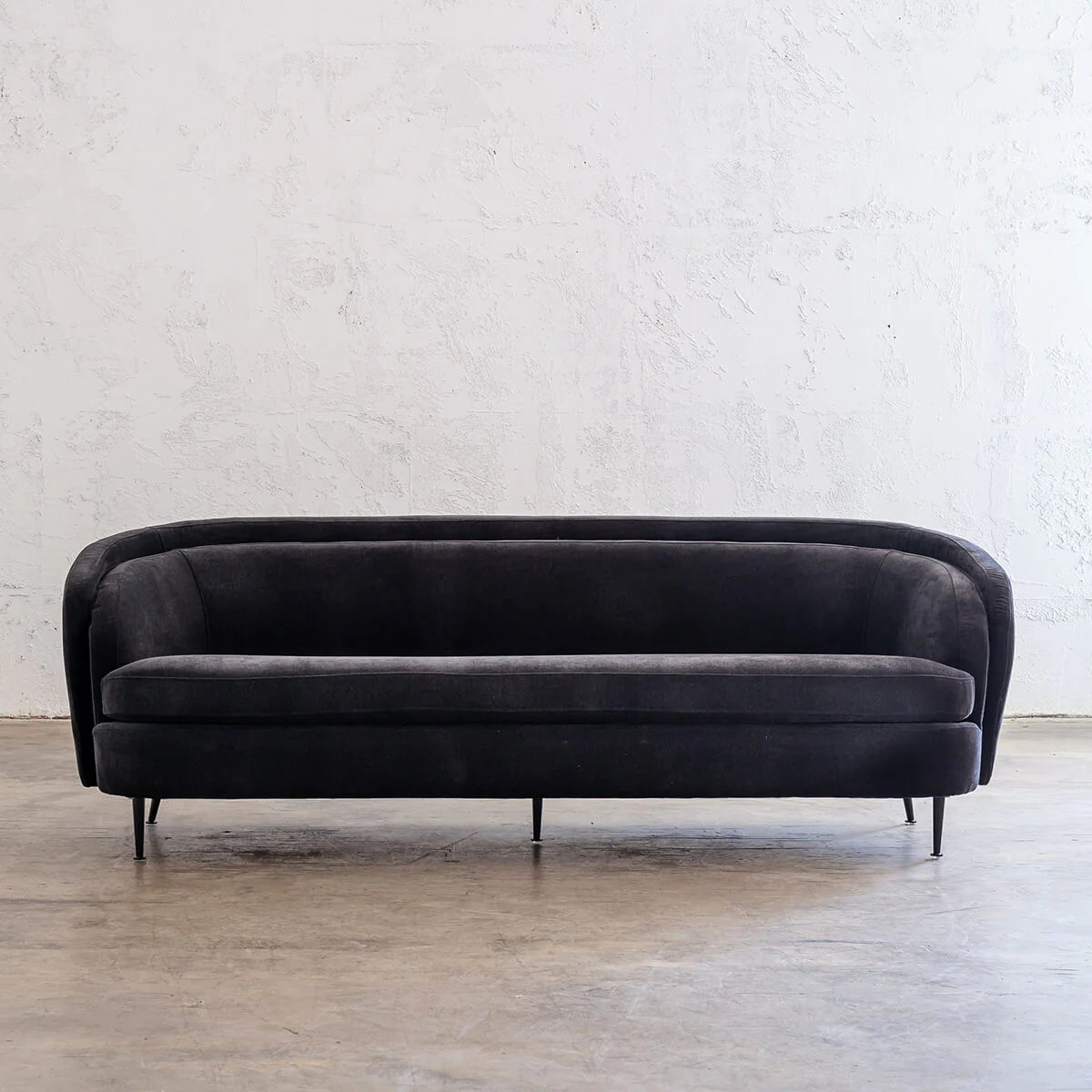3 Seater Curve Luxurious Sofa Black