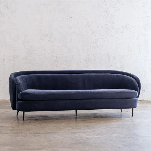 3 Seater Curve Luxurious Sofa Blue