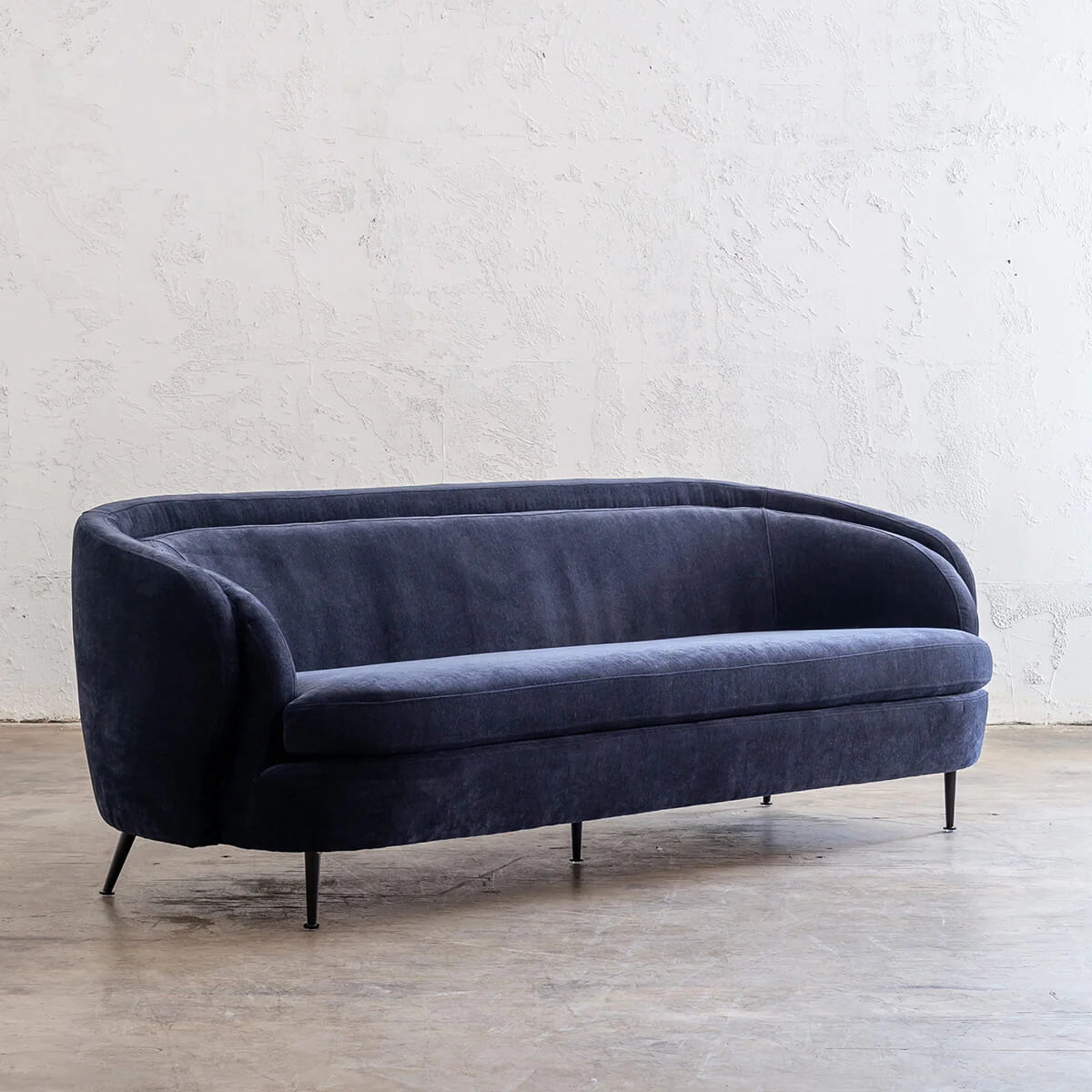 3 Seater Curve Luxurious Sofa Blue