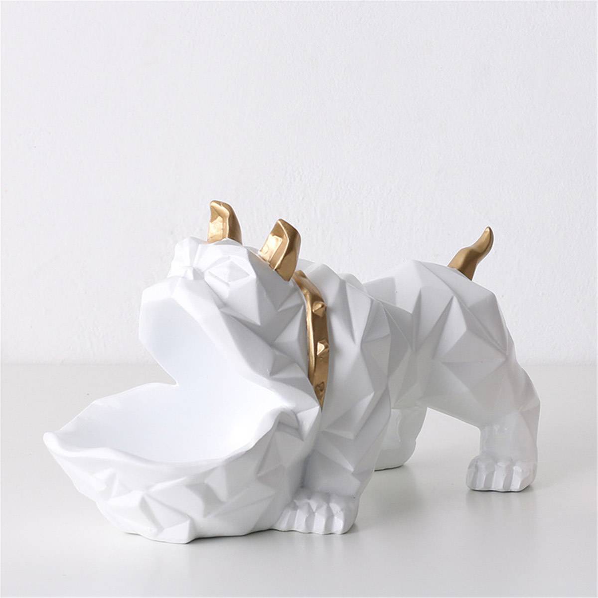 Geometric Bulldog Figurine Desktop Décor