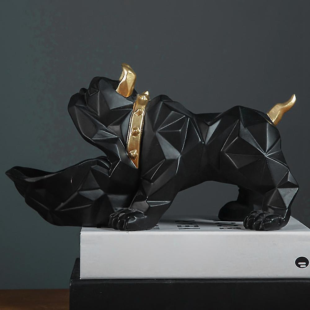 Geometric Bulldog Figurine Desktop Décor