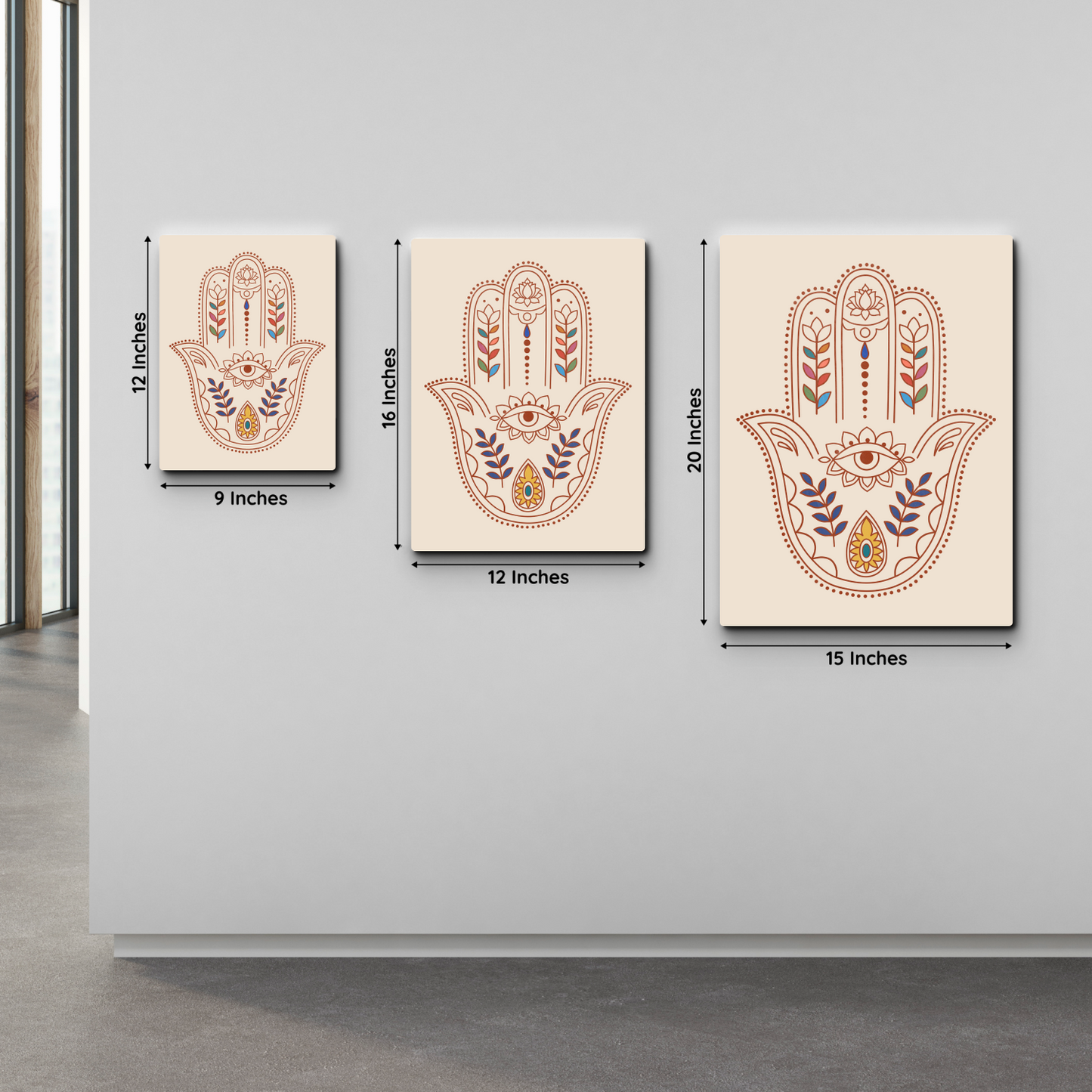 Hamsa Hand Evil Eye Protection Wood Print Wall Art