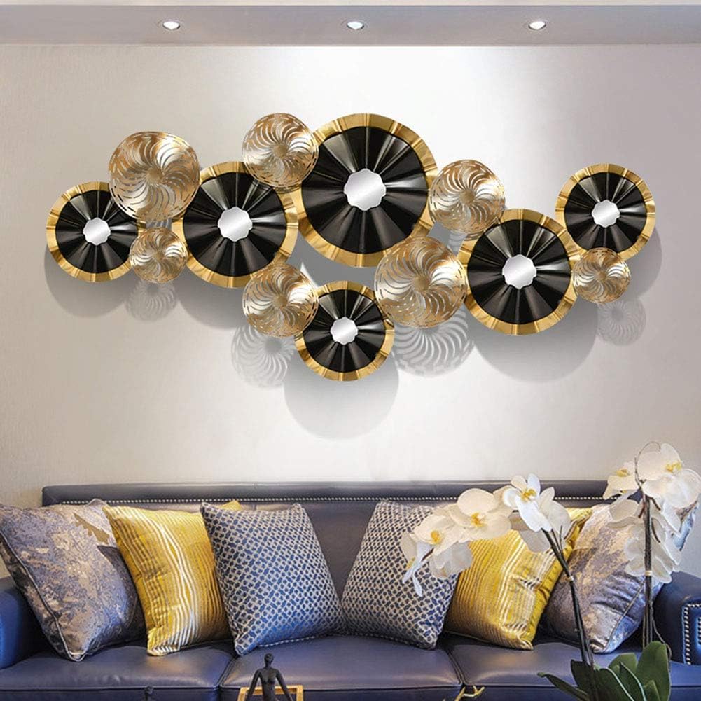 Black and Gold Circle Metal Wall Art