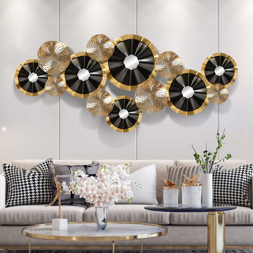 Black and Gold Circle Metal Wall Art